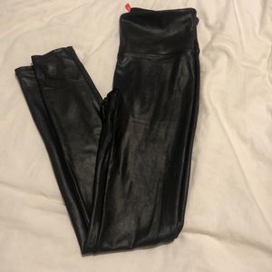 Spanx black faux leather leggings